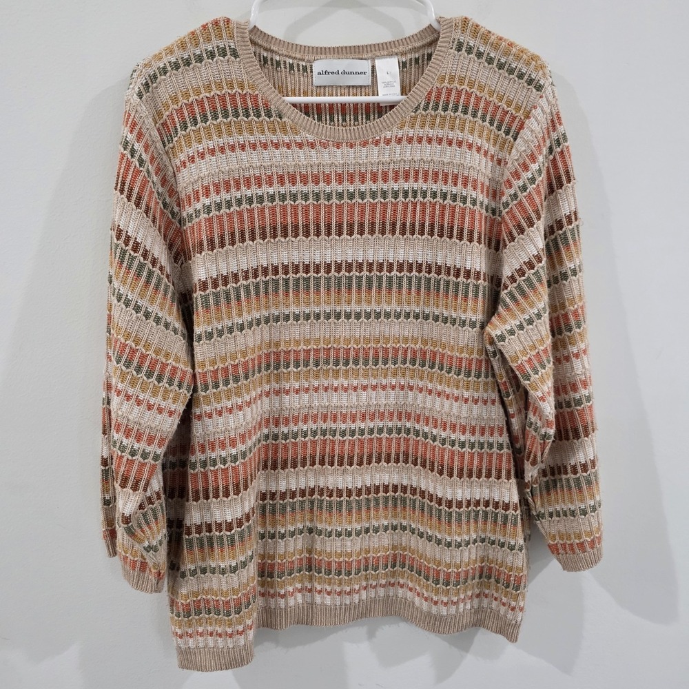Vintage Womens 3D‎ Knit Sweater Size Large Colorful Aztec